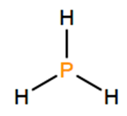 Structural representation of Phosphine