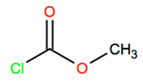 Structural representation of Methyl chlorocarbonate