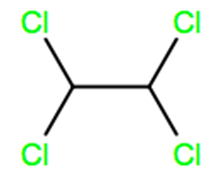 Structural representation of 1,1,2,2-Tetrachloroethane