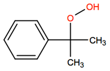 Structural representation of Cumene hydroperoxide