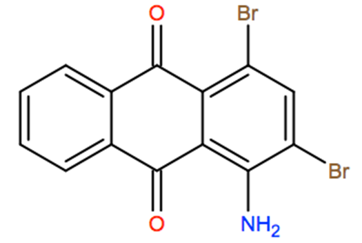Structural representation of 1-Amino-2,4-dibromoanthraquinone