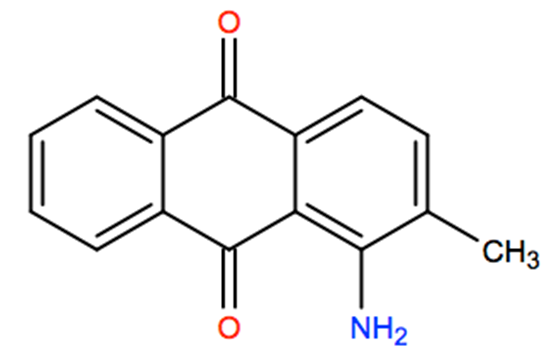 Structural representation of 1-Amino-2-methylanthraquinone