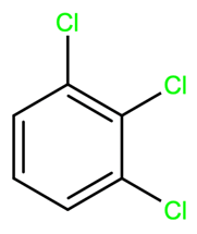 Structural representation of 1,2,3-Trichlorobenzene