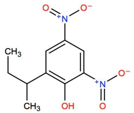 Structural representation of Dinitrobutyl phenol