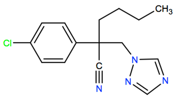 Structural representation of Myclobutanil