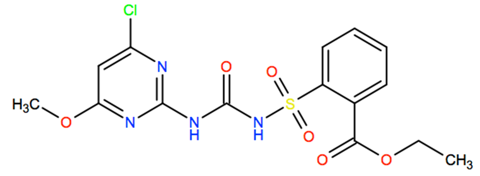 Structural representation of Chlorimuron-ethyl