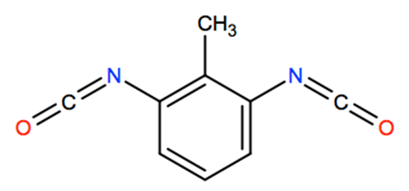 Structural representation of Toluene-2,6-diisocyanate