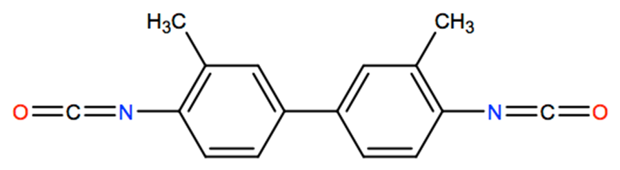 Structural representation of 3,3'-Dimethyl-4,4'-diphenylene diisocyanate