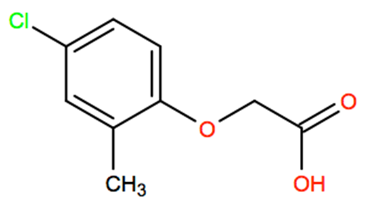Structural representation of Methoxone