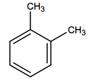 Structural representation of o-Xylene
