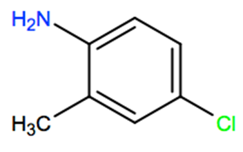 Structural representation of p-Chloro-o-toluidine