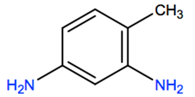 Structural representation of 2,4-Diaminotoluene