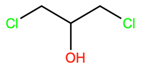 Structural representation of 1,3-Dichloro-2-propanol