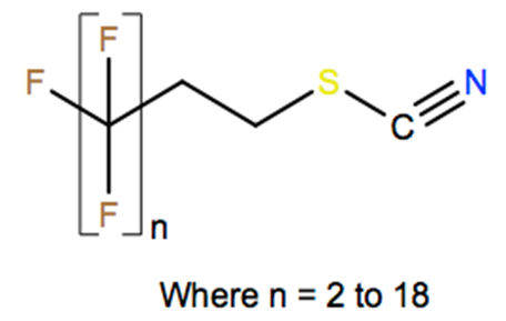 Structural representation of Thiocyanic acid, γ-ω-perfluoro-C4-20-alkyl esters