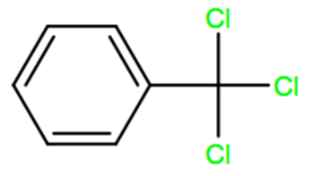 Structural representation of Benzoic trichloride