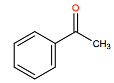Structural representation of Acetophenone