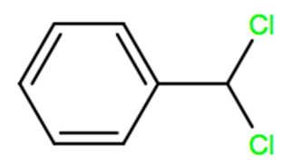 Structural representation of Benzal chloride