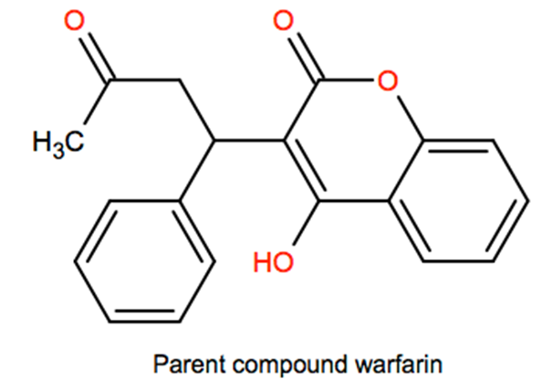 Structural representation of Warfarin and salts